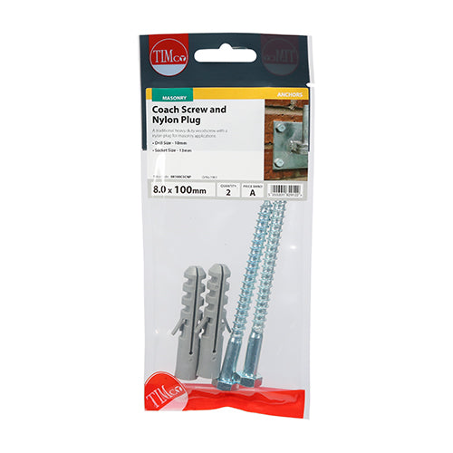 TIMCO Coach Screws Hex Head Silver