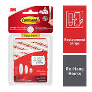 Command Small, medium & large White Replacement adhesive strip (Holds)4.4kg, Pack of 16