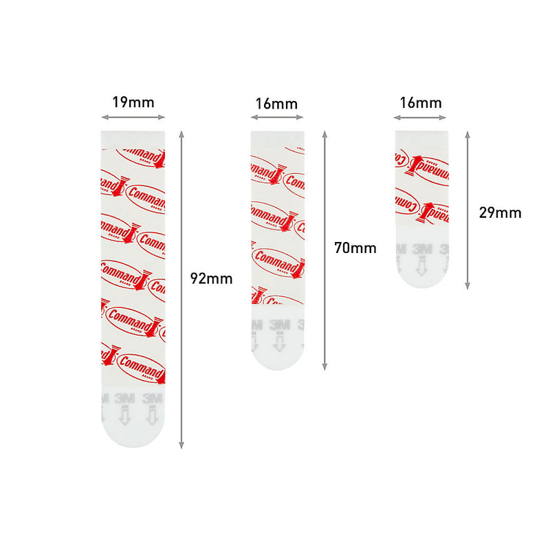 Command Small, medium & large White Replacement adhesive strip (Holds)4.4kg, Pack of 16