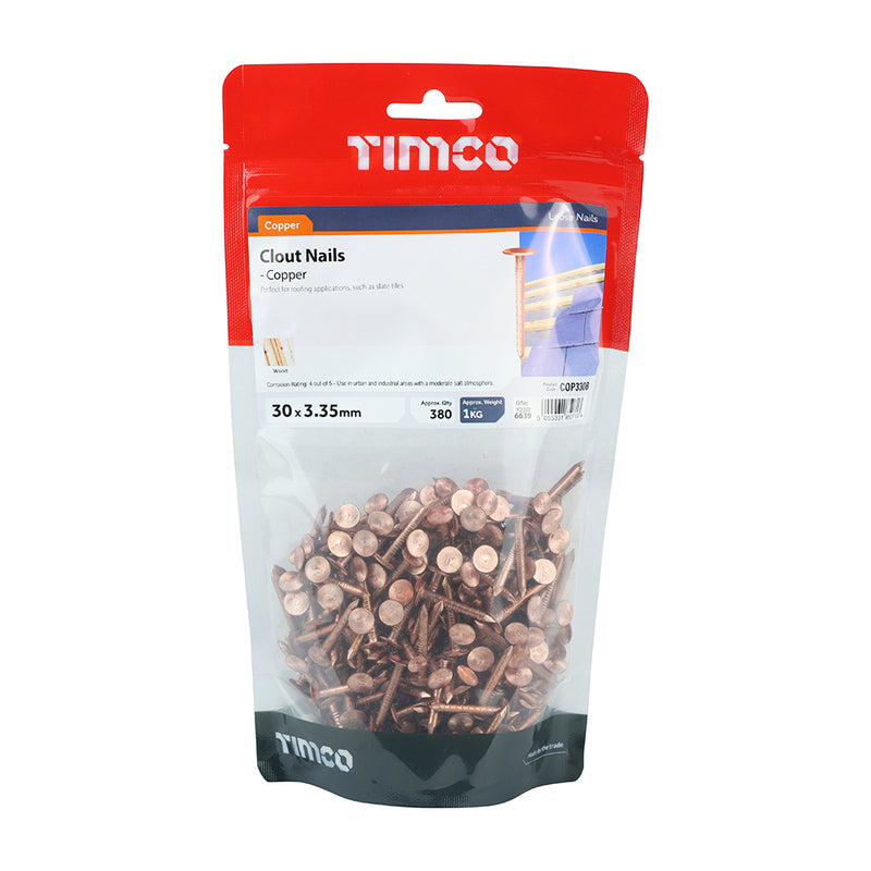TIMCO Clout Nails Copper — 1kg Bag