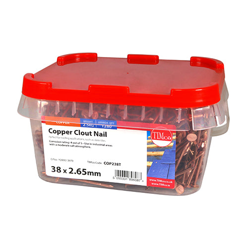 TIMCO Clout Nails Copper — 2kg Tub