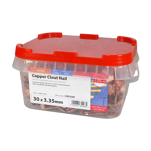 TIMCO Clout Nails Copper — 2kg Tub