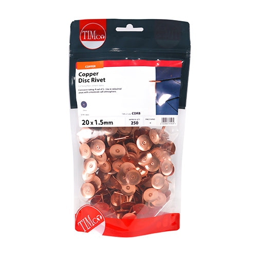 TIMCO Disc Rivets Copper — Bag