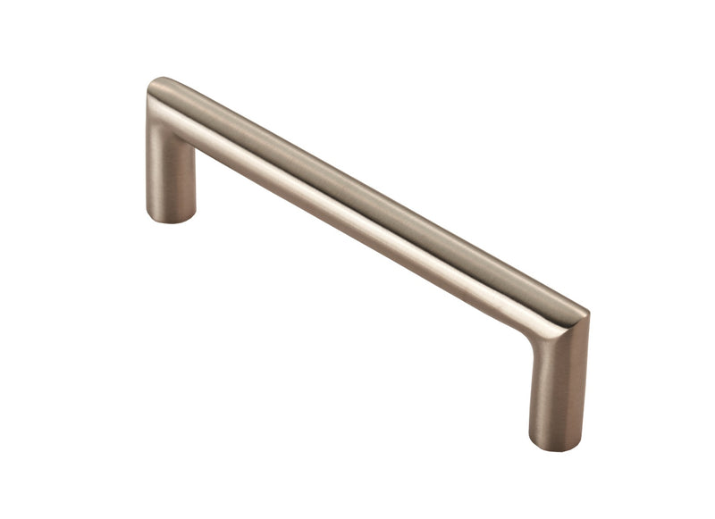 10Mm Dia. Mitred Pull Handle - 96Mm C/C - Bolt Through Fixing - Satin Stainless Steel 96