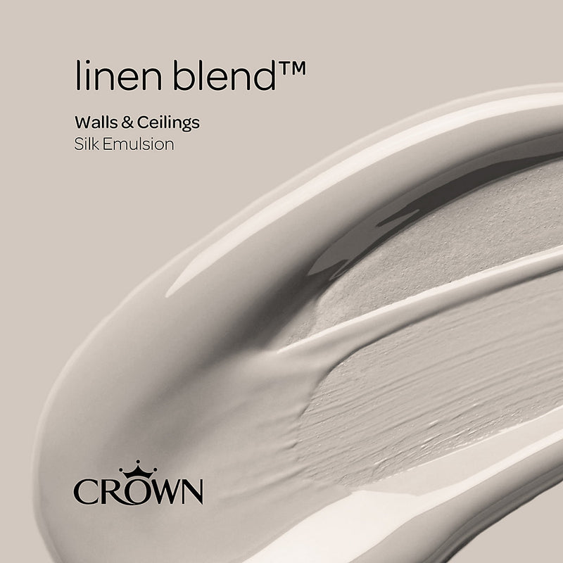 Crown Walls & Ceilings Silk Emulsion Paint Linen Blend - 2.5L