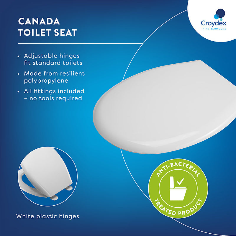 Croydex Canada Plastic Toilet Seat with Adjustable Hinges