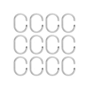 Croydex Clear C Shaped Curtain Ring - Pack of 12, Standard