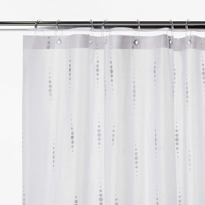 Croydex Silver Dotty Textile Shower Curtain