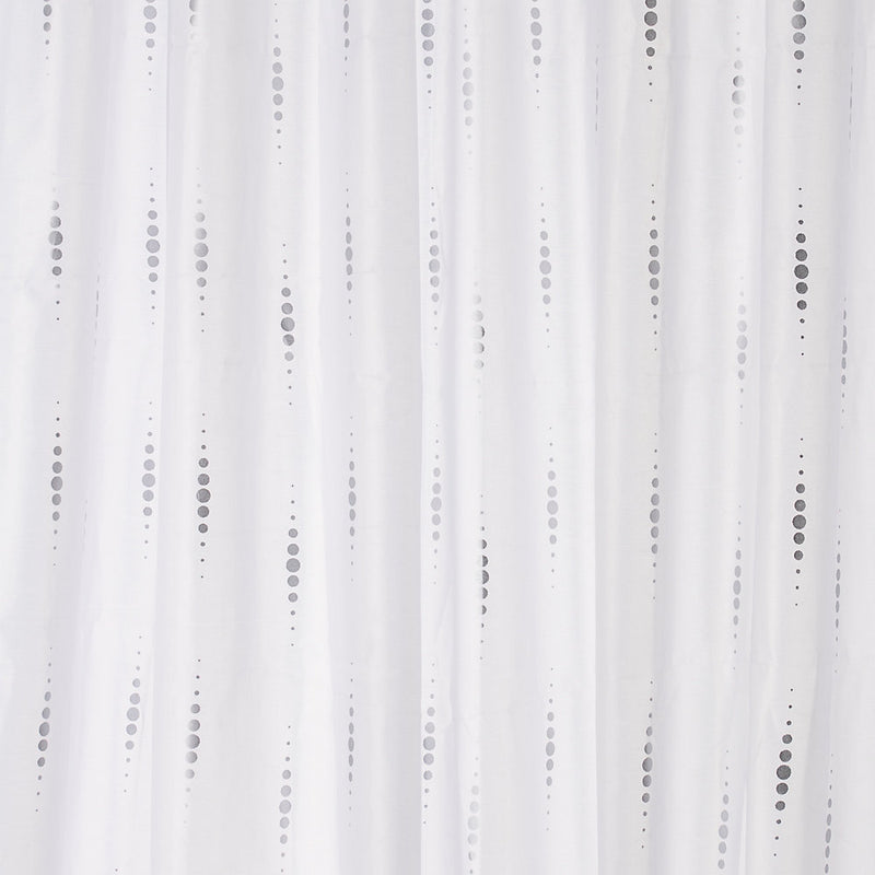 Croydex Silver Dotty Textile Shower Curtain