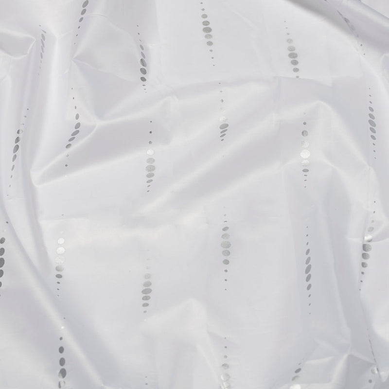 Croydex Silver Dotty Textile Shower Curtain