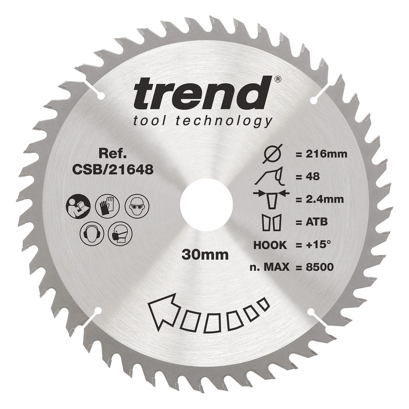 Trend Circular Saw Blade 216mm 48T Professional