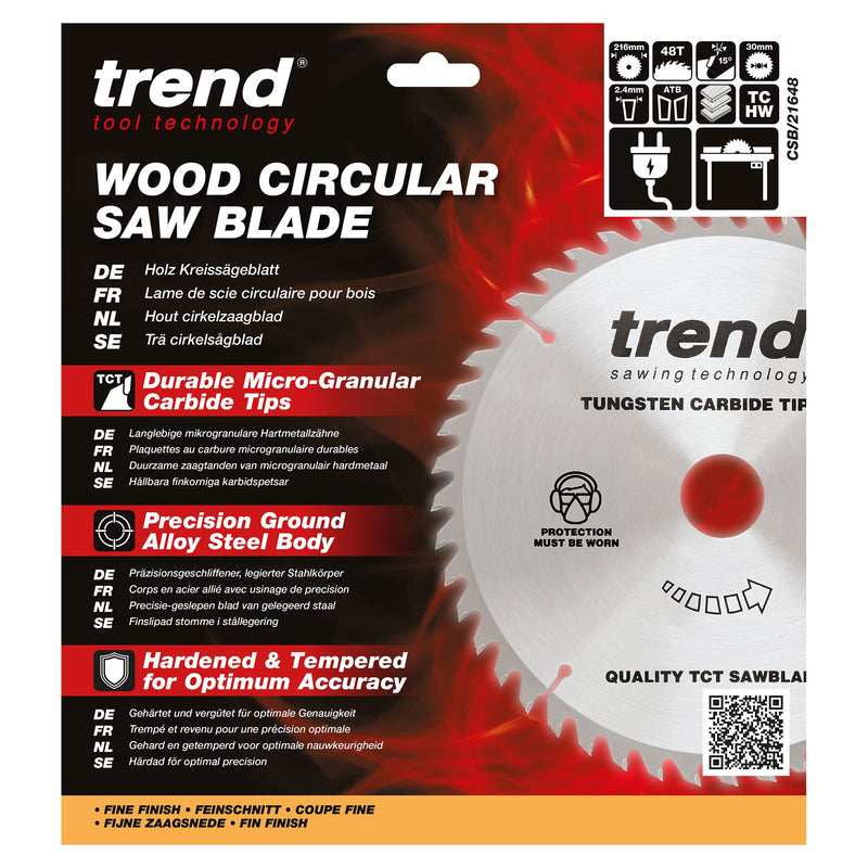 Trend Circular Saw Blade 216mm 48T Professional