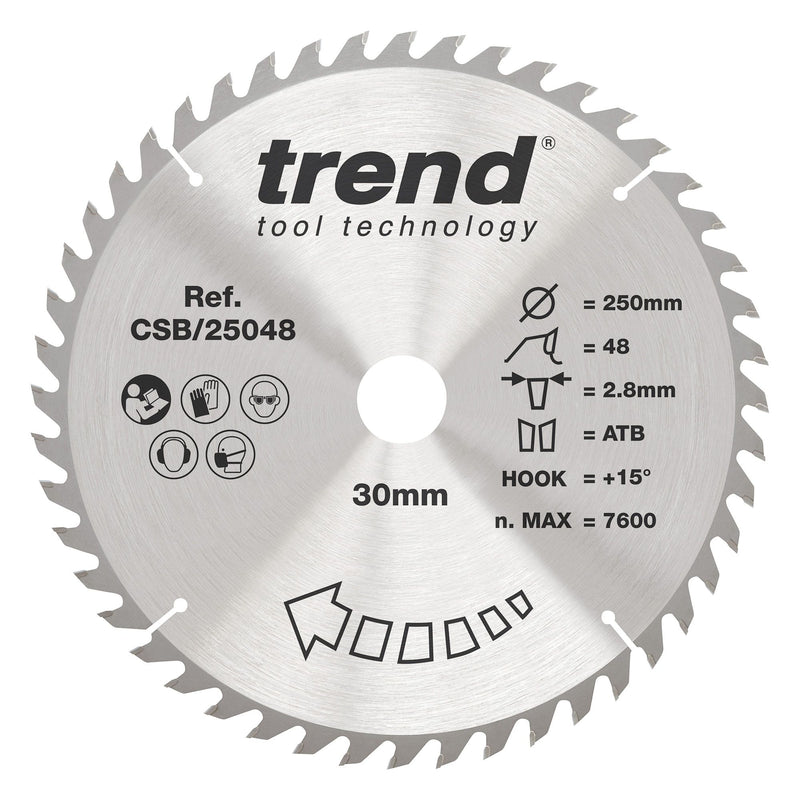 CSB/25048 - Trend Wood Circular Saw Blade 250mm x 30mm x 48T