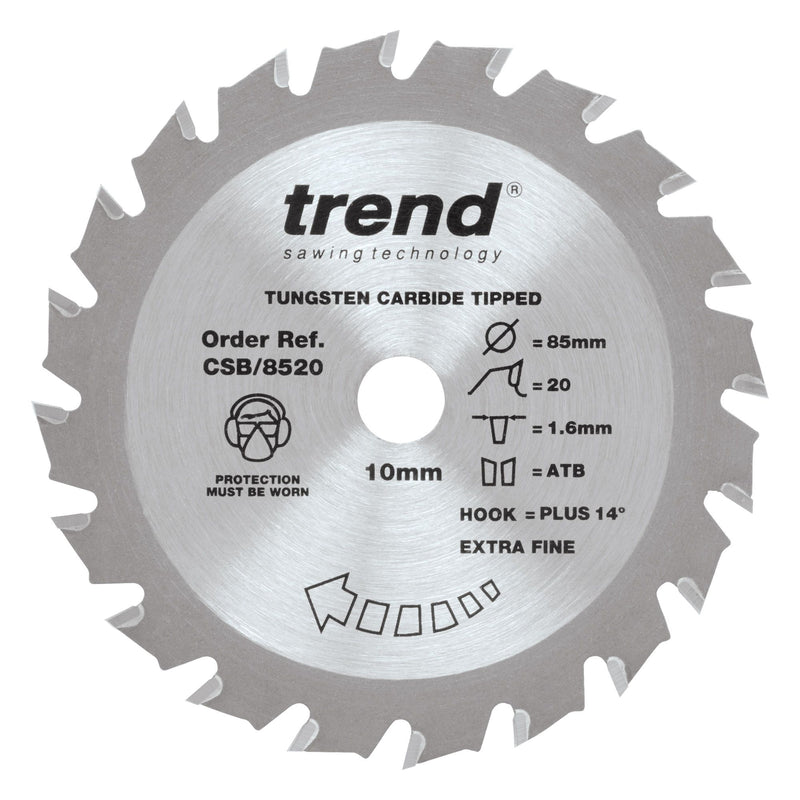 CSB/8520 - Trend Wood Circular Saw Blade 85mm x 10mm x 20T