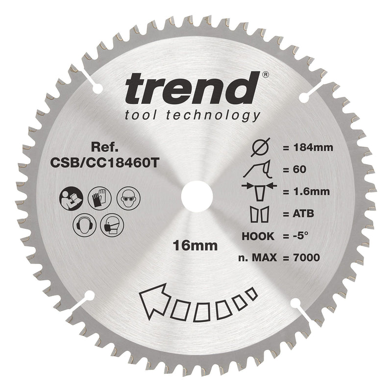 Trend Cordless Mitre Saw Blade 184mm 60T
