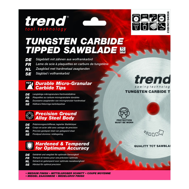 Trend CSB/NC18430A Blade TC 184mm 30 Teeth