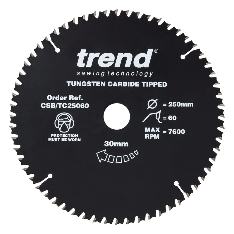 CSB/TC25060 - Trend Wood Circular Saw Blade 250mm x 30mm x 60T