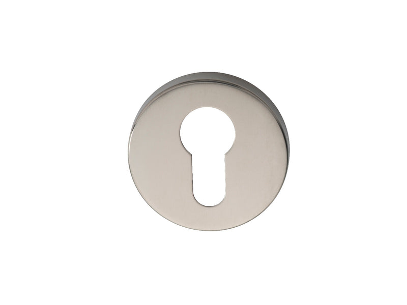 Escutcheon - Euro Profile - Push-On Round Rose - Bright Stainless Steel