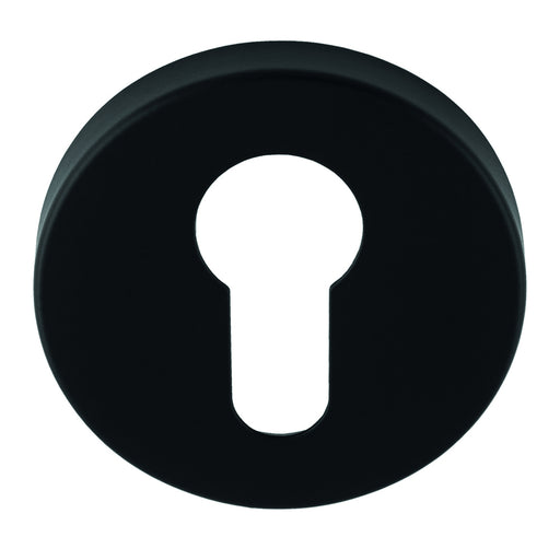 Escutcheon - Euro Profile - Push-On Round Rose - Matt Black