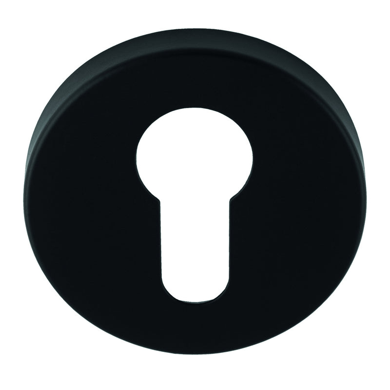 Escutcheon - Euro Profile - Push-On Round Rose - Matt Black