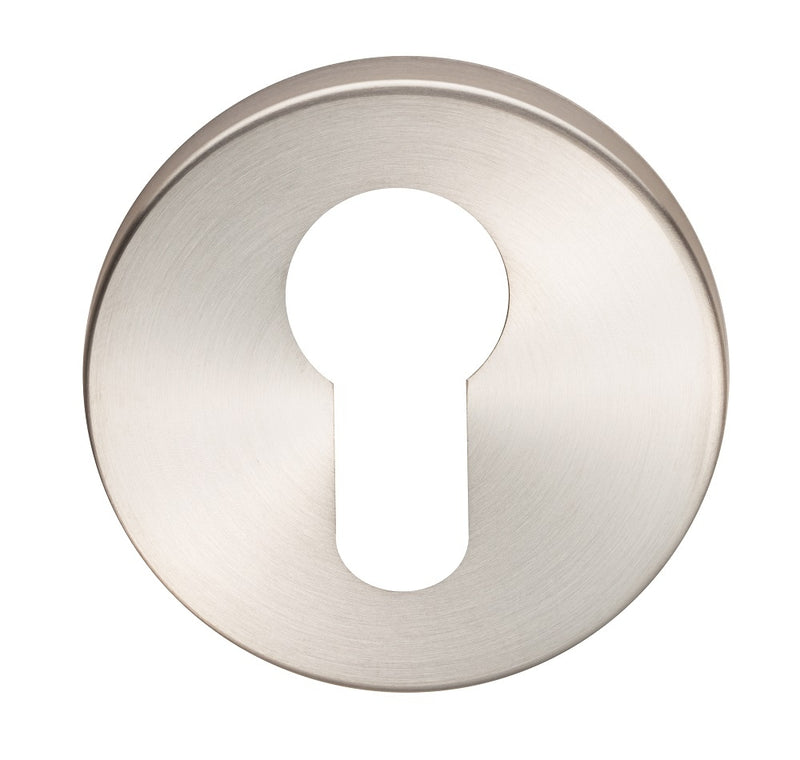 Escutcheon - Euro Profile - Push-On Round Rose - Satin Stainless Steel