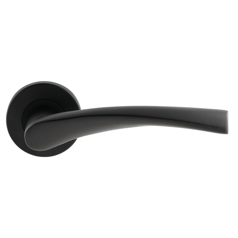Breeze Lever On Sprung Push-On Round Rose - Matt Black