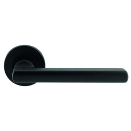 Carlton Lever On Sprung Push-On Round Rose - Matt Black