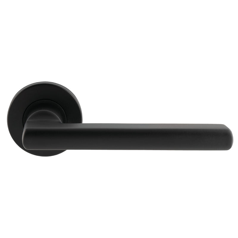 Carlton Lever On Sprung Push-On Round Rose - Matt Black
