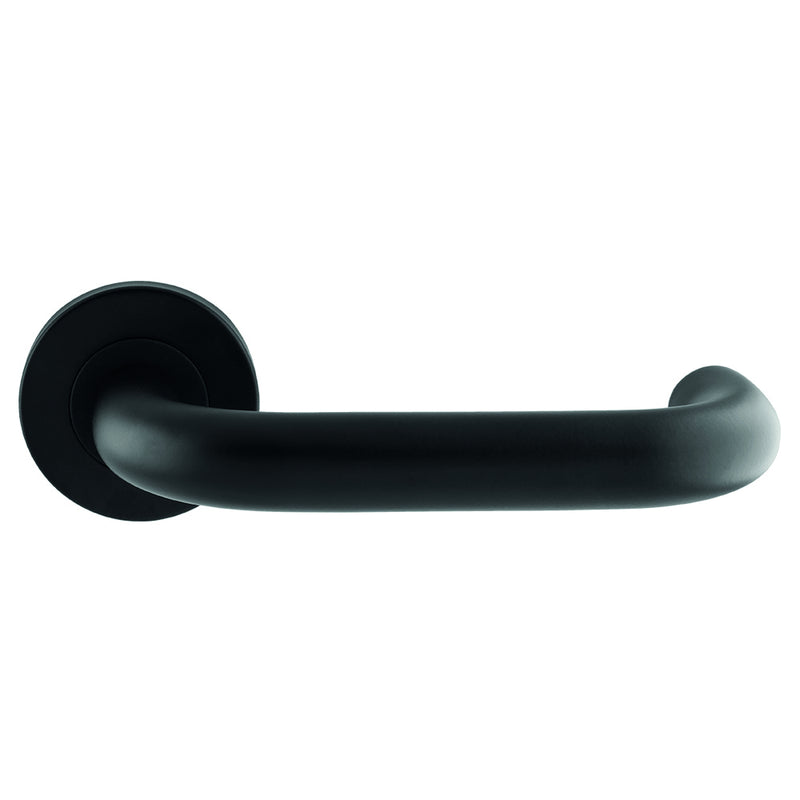 Nera 19Mm Safety Lever On Sprung Push-On Round Rose - Matt Black