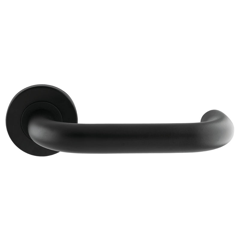 Nera 19Mm Safety Lever On Sprung Push-On Round Rose - Matt Black