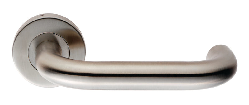 Nera 19Mm Safety Lever On Sprung Push-On Round Rose - Satin Stainless Steel