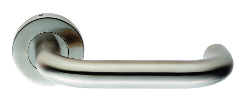 Nera 19Mm Safety Lever On Sprung Push-On Round Rose - Satin Stainless Steel