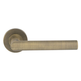 Treviri Mitred Lever On Sprung Push-On Round Rose - Satin Stainless Steel