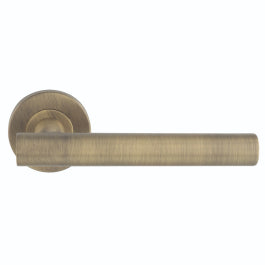 Philadelphia Lever On Sprung Push-On Round Rose - Antique Brass