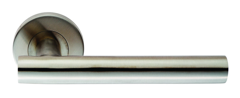 Philadelphia Lever On Sprung Push-On Round Rose - Satin Stainless Steel