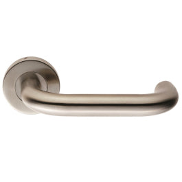 Nera 22Mm Safety Lever On Sprung Push-On Round Rose - Satin Stainless Steel