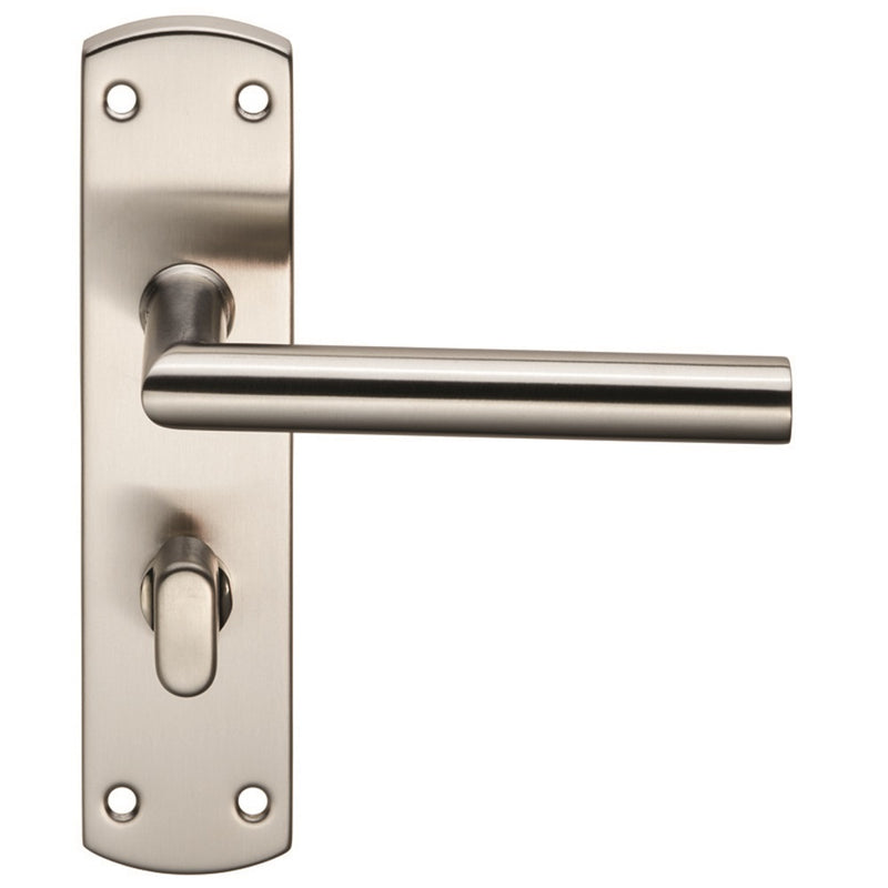 Mitred Lever On Face-Fix Backplate - Bathroom 57Mm - Satin Stainless Steel
