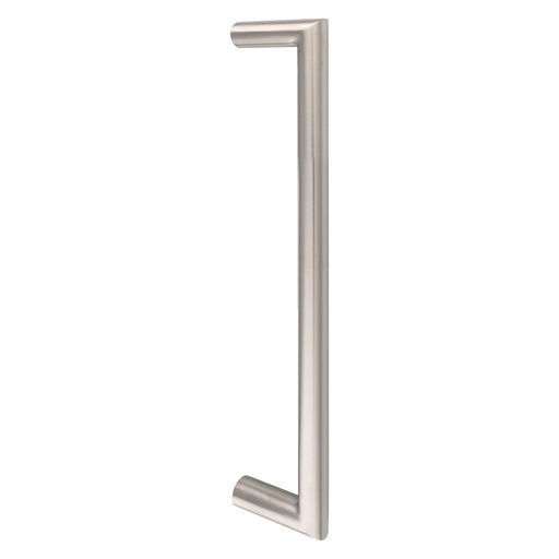 19Mm Dia. Mitred Pull Handle - 300Mm C/C - Bolt Through Fixing - Satin Stainless Steel