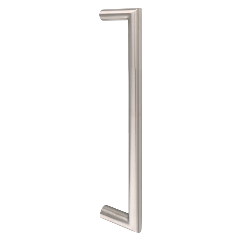 19Mm Dia. Mitred Pull Handle - 300Mm C/C - Bolt Through Fixing - Satin Stainless Steel