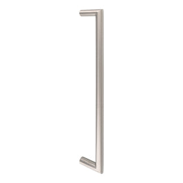 19Mm Dia. Mitred Pull Handle - 425Mm C/C - Bolt Through Fixing - Satin Stainless Steel