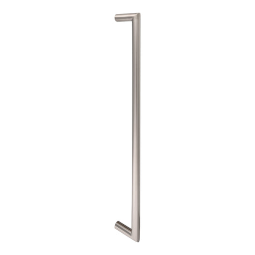 19Mm Dia. Mitred Pull Handle - 600Mm C/C - Bolt Through Fixing - Satin Stainless Steel