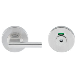 Large Turn & Hex Release - 5Mm Spindle - Push-On Round Rose - Optional Indicator - Satin Stainless Steel