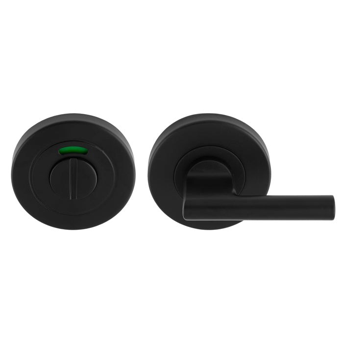 Large Turn & Release - 5Mm Spindle - Push-On Round Rose - Optional Indicator - Matt Black