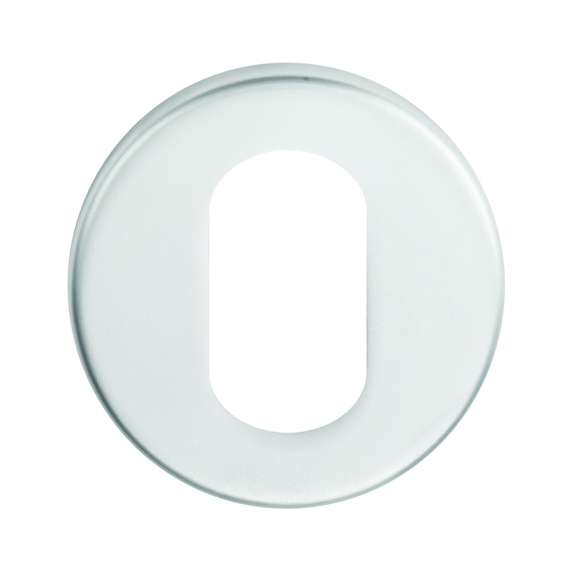 Escutcheon - Oval Profile - Push-On Round Rose - Satin Stainless Steel
