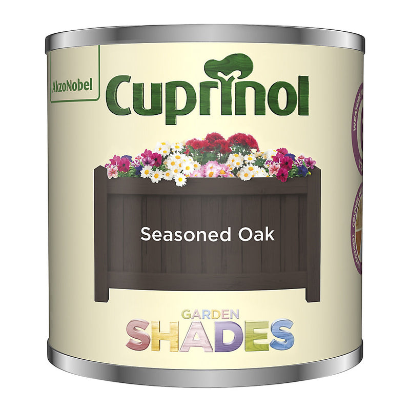 Cuprinol Garden shades Seasoned Oak Matt Multi-surface Exterior Fencing & sheds Protector Wood paint, 125ml Tester pot