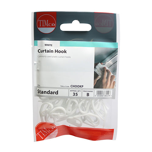 TIMCO Plastic Curtain Hooks White