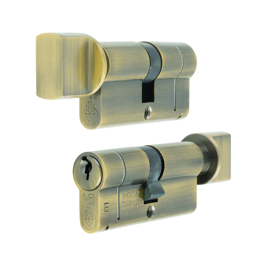 Mpx6 70Mm Euro Cylinder & Turn - Ktd - Antique Brass