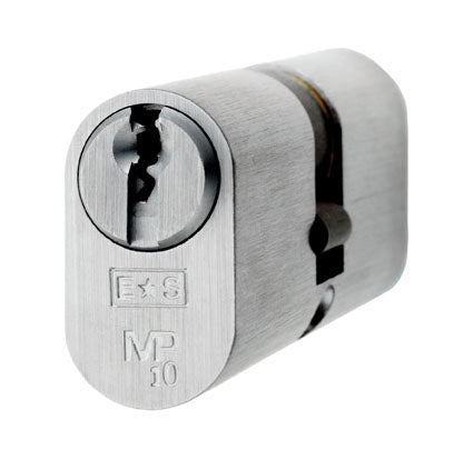 Mp10 64Mm Oval Double Cylinder - Ka - Satin Chrome
