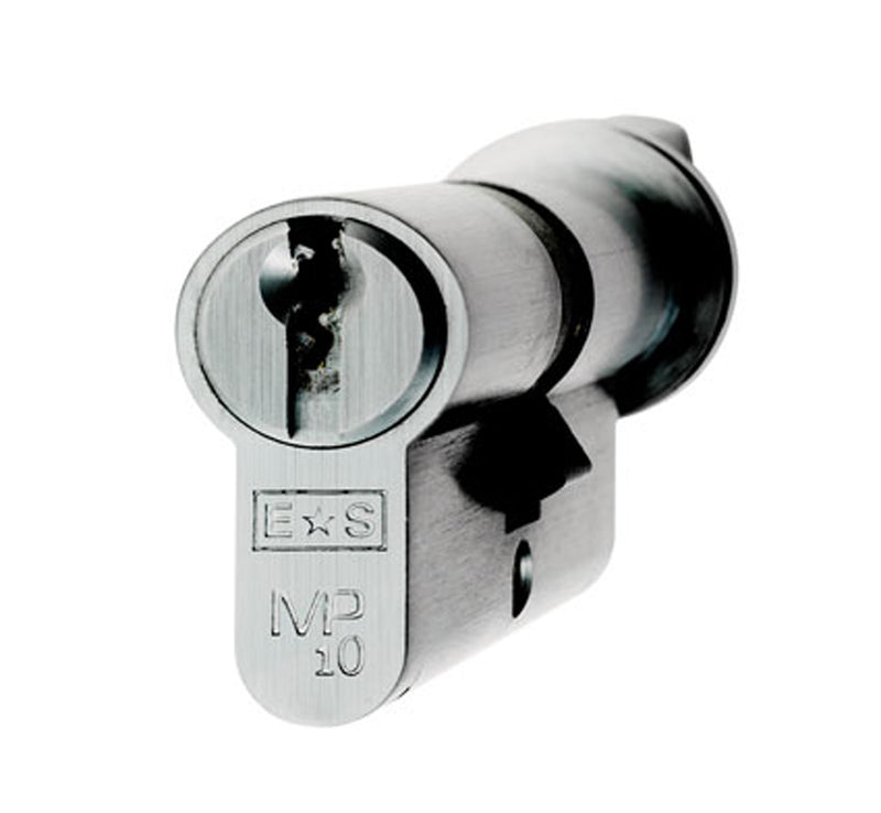 Mp10 80Mm Euro Cylinder & Turn - Mk - Polished Chrome