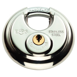 70Mm Stainless Steel Disc Padlock 3 Keyed To Differ - Satin Stainless Steel 70MM